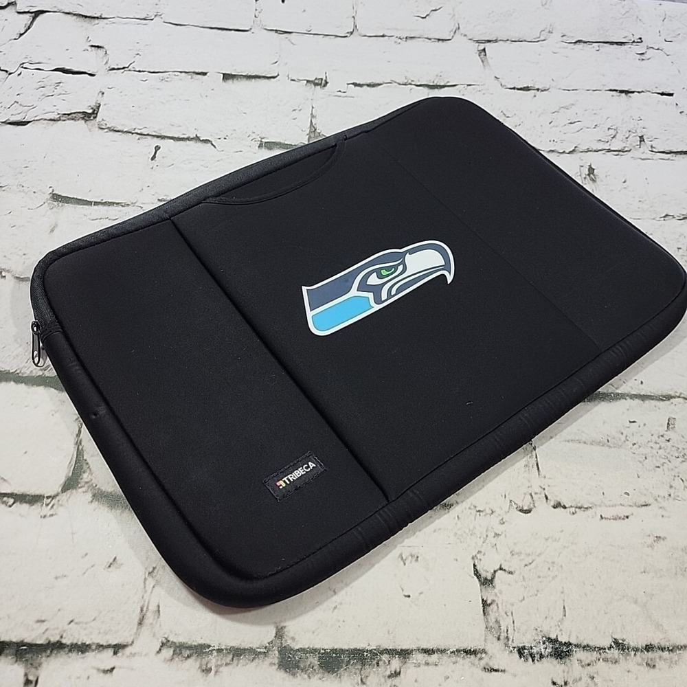 Tribeca Seattle Seahawks Laptop‎ Case Black Zippered 11" X 15" NFL Football